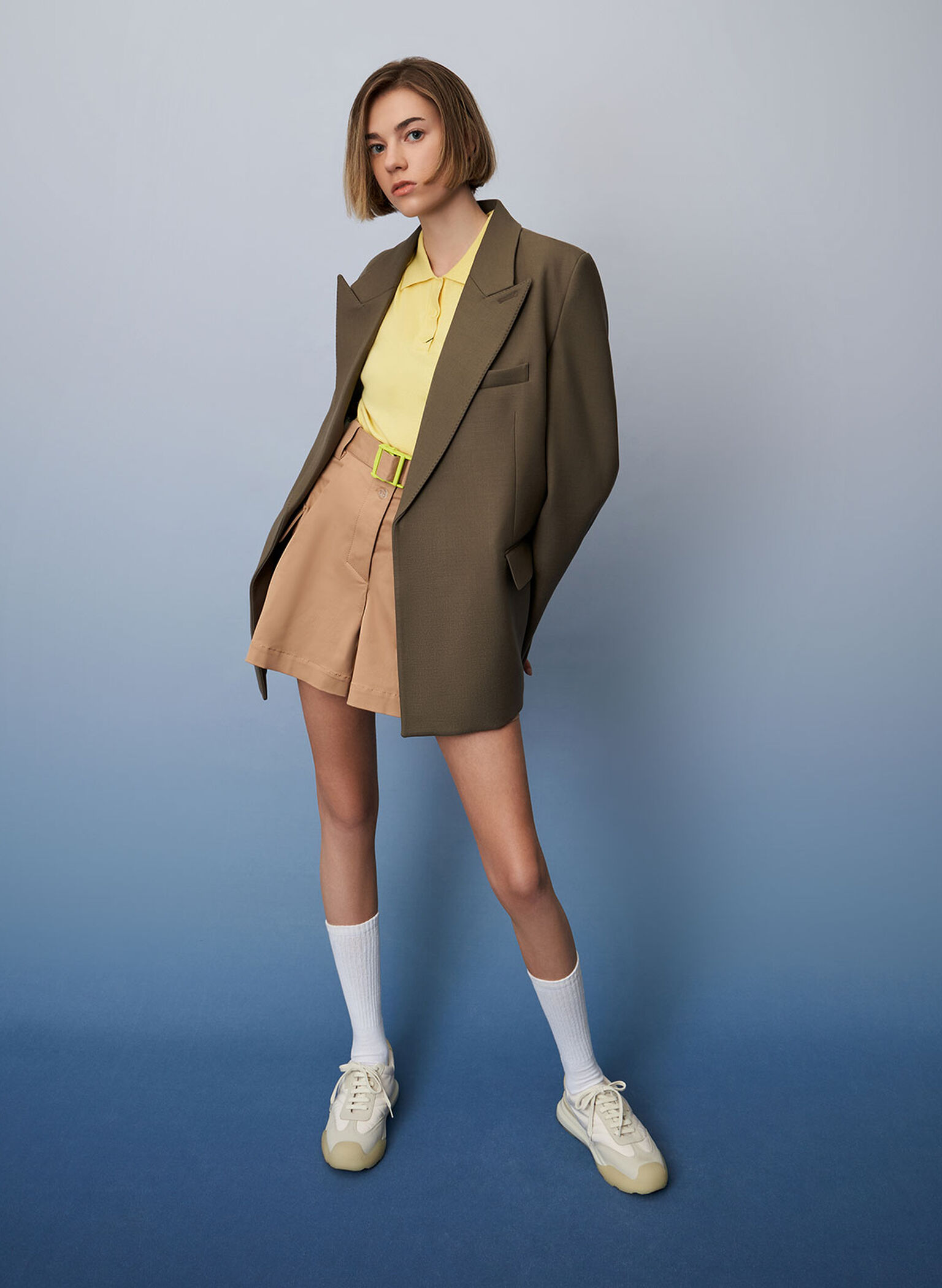 Microfibre & Nylon Low-Top Sneakers, Sand, hi-res