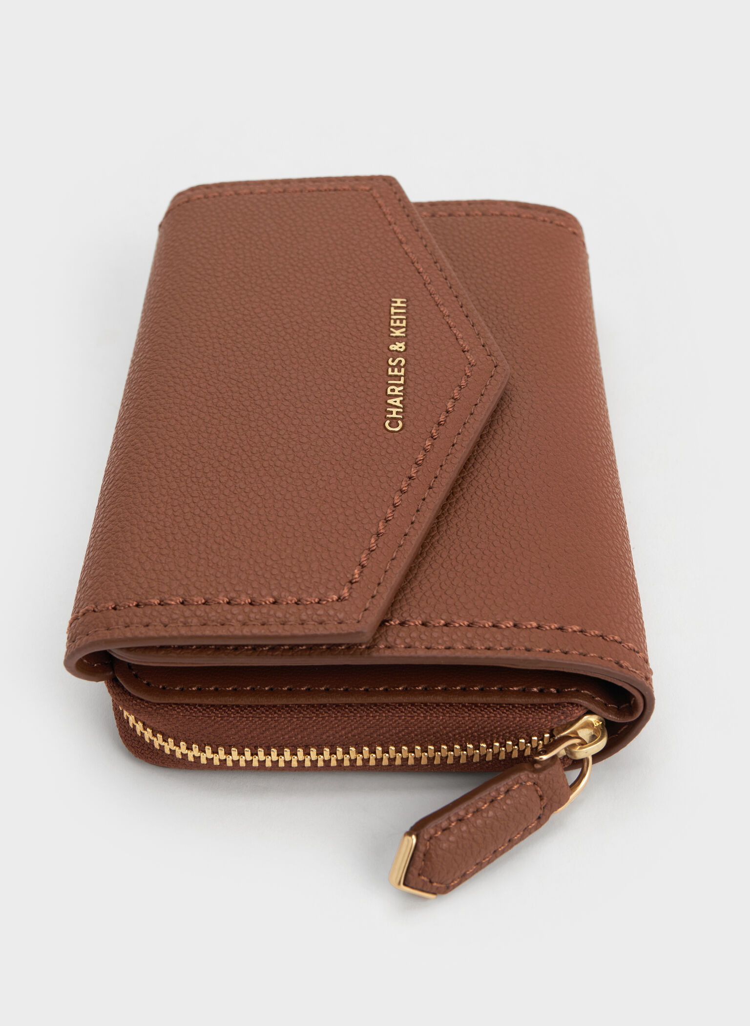 Stitch Trim Envelope Wallet, Chocolate, hi-res