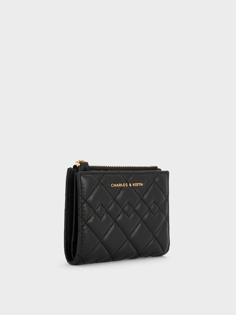 Duo Quilted Small Wallet, Black, hi-res