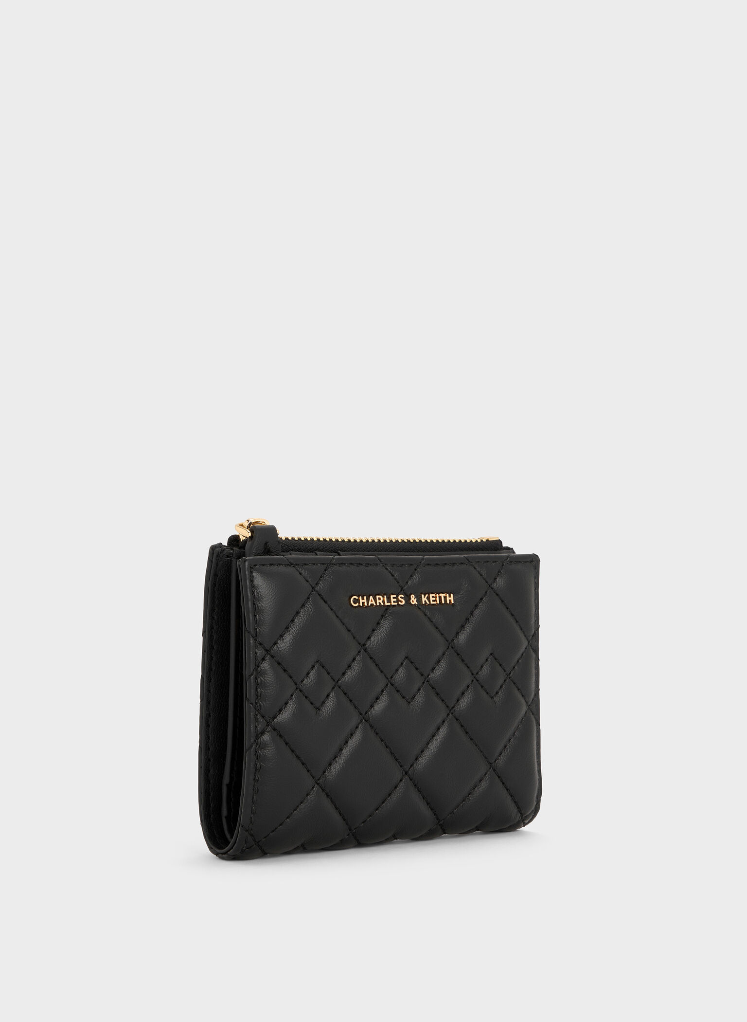Duo Quilted Small Wallet, Black, hi-res