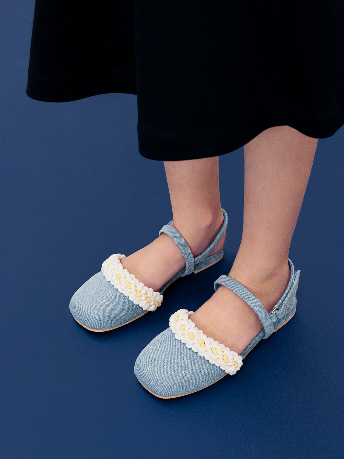 Blue outlet slingback flats