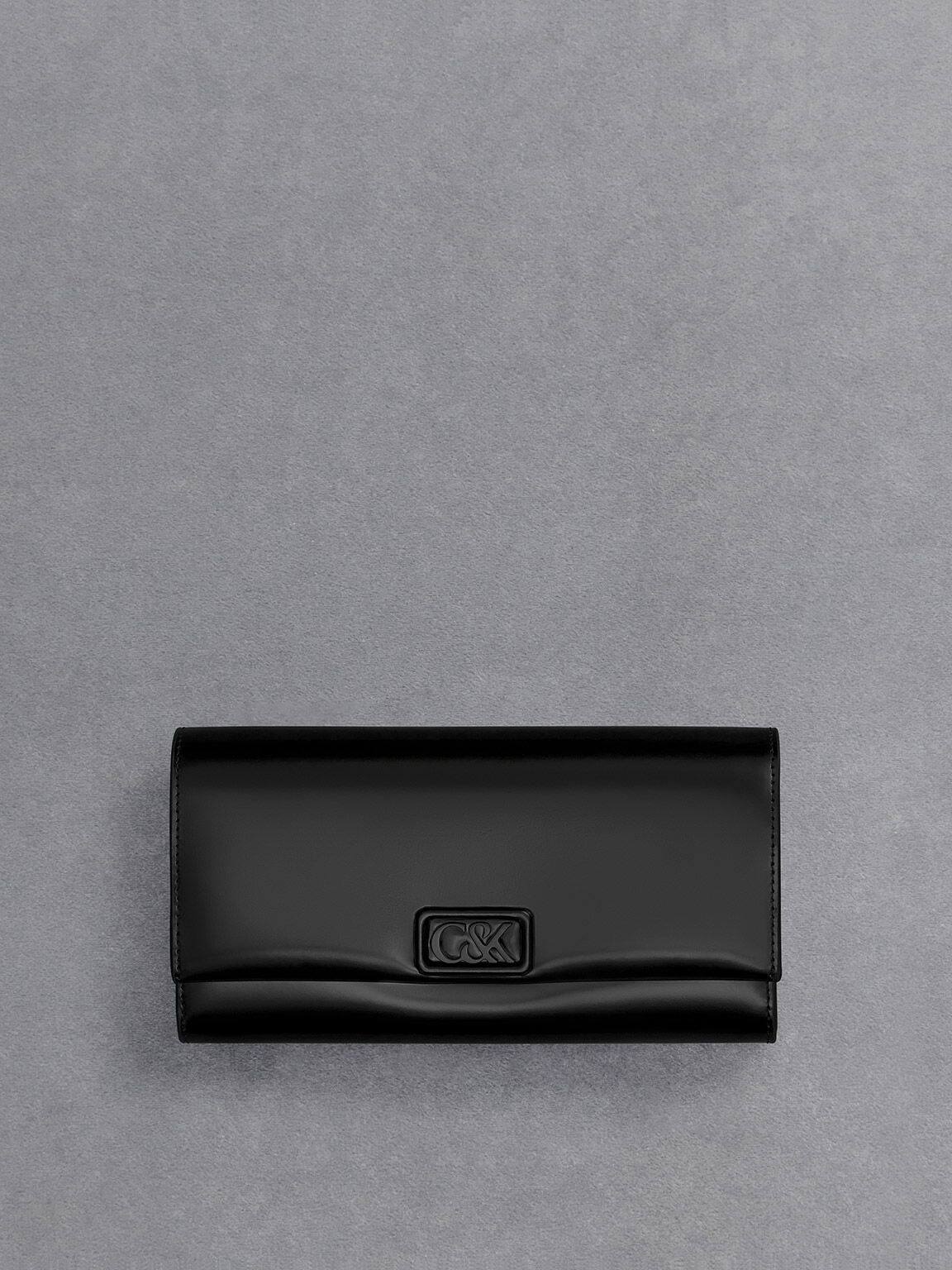 Black Leather Chain Strap Wallet CHARLES KEITH UK