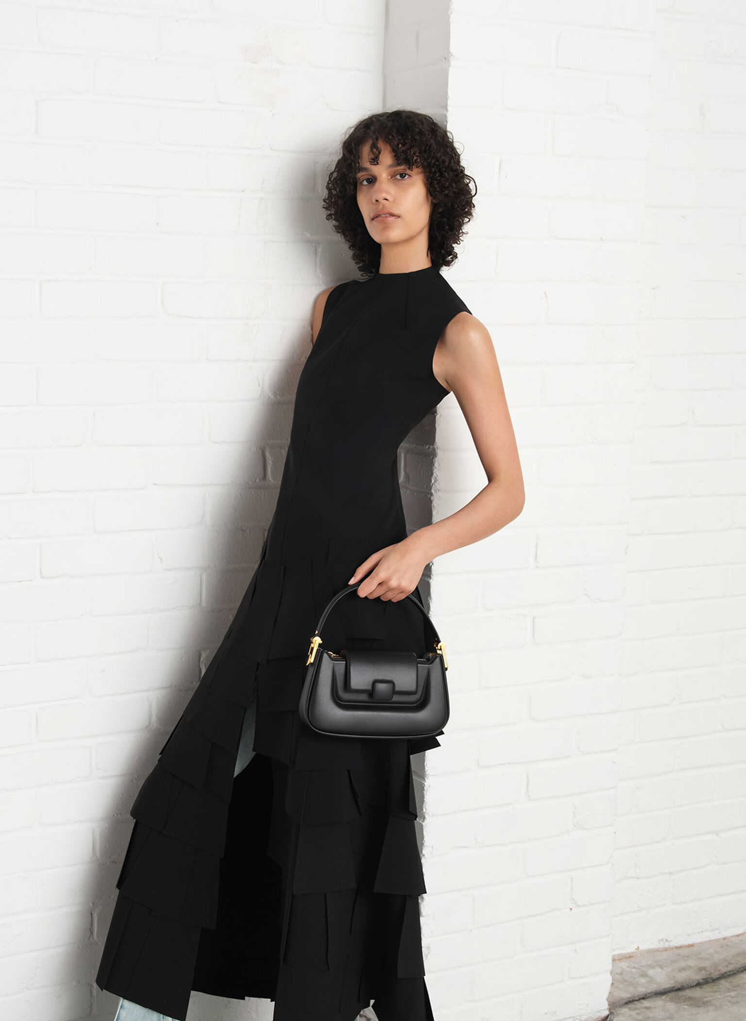 Koa Push-Lock Top Handle Bag, Black, hi-res