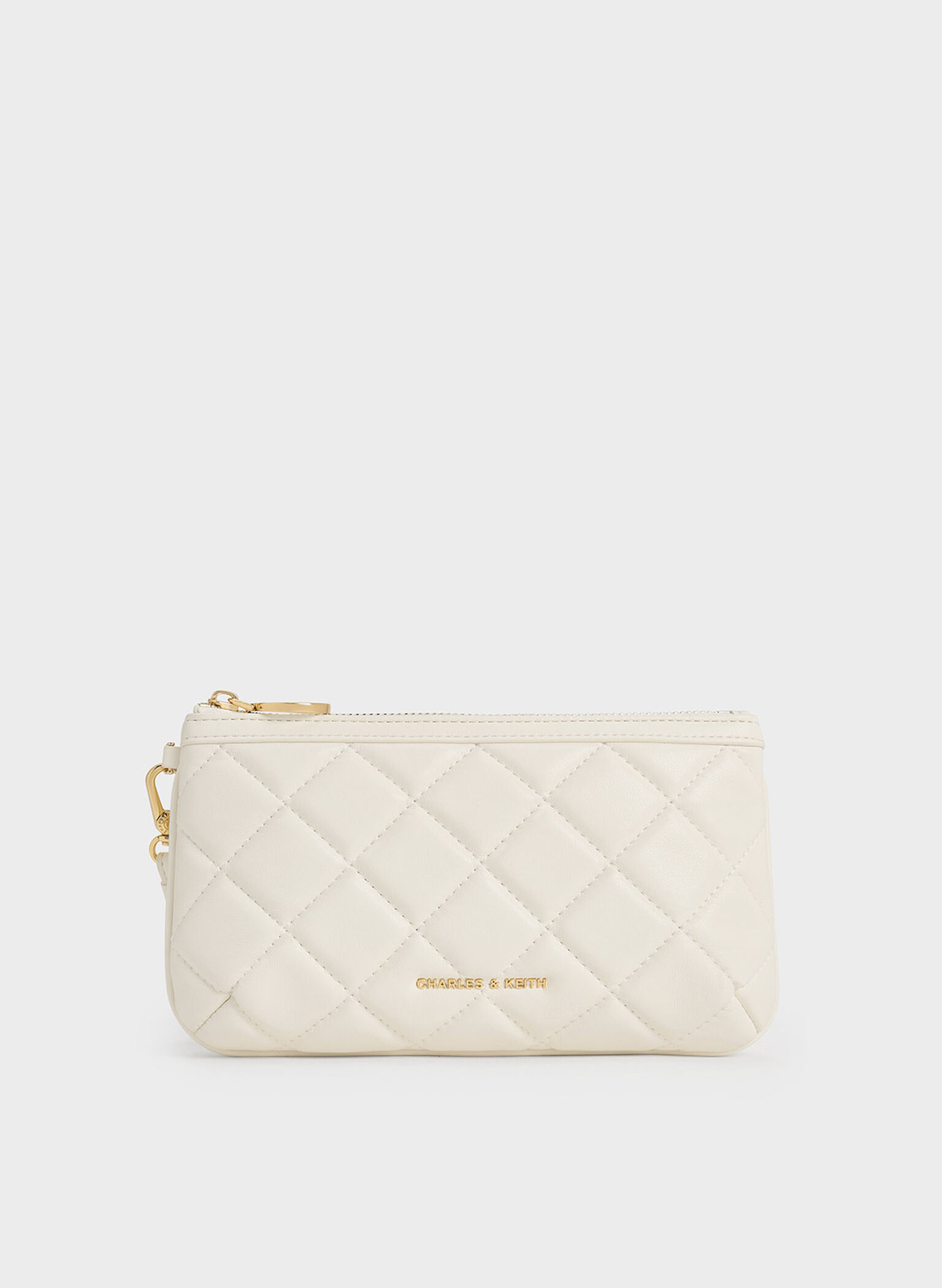 Cressida Quilted Wristlet, White, hi-res