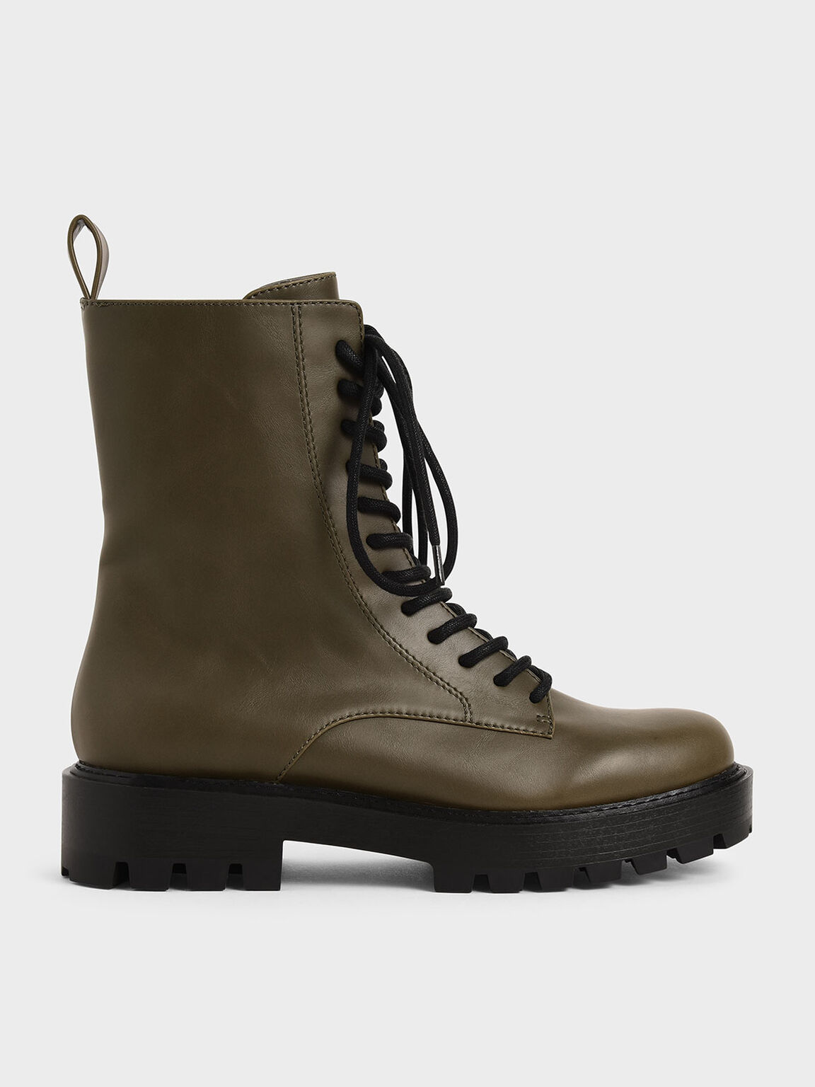 Olive Lace Up Combat Boots