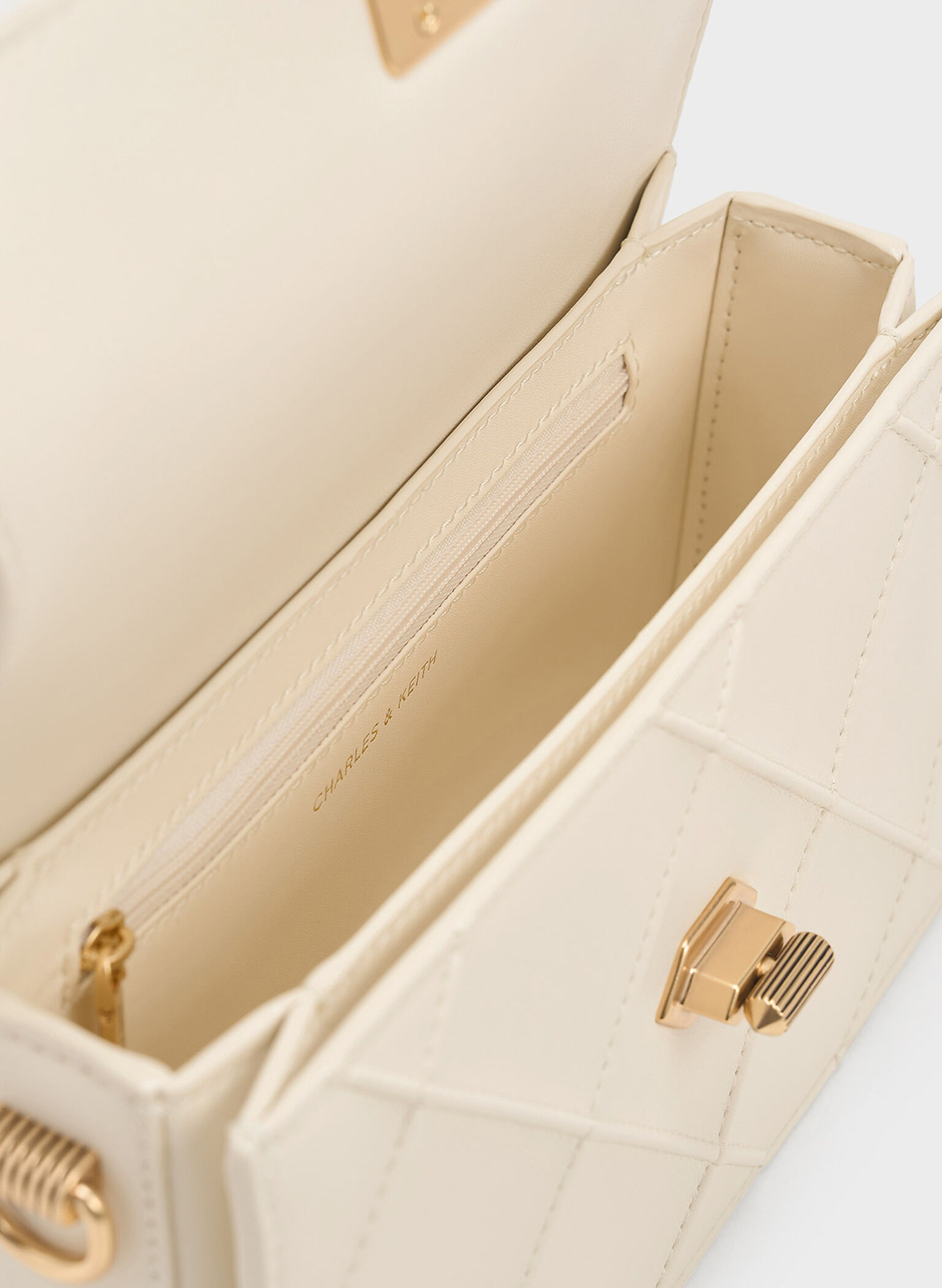 Eleni Quilted Crossbody Bag, Cream, hi-res