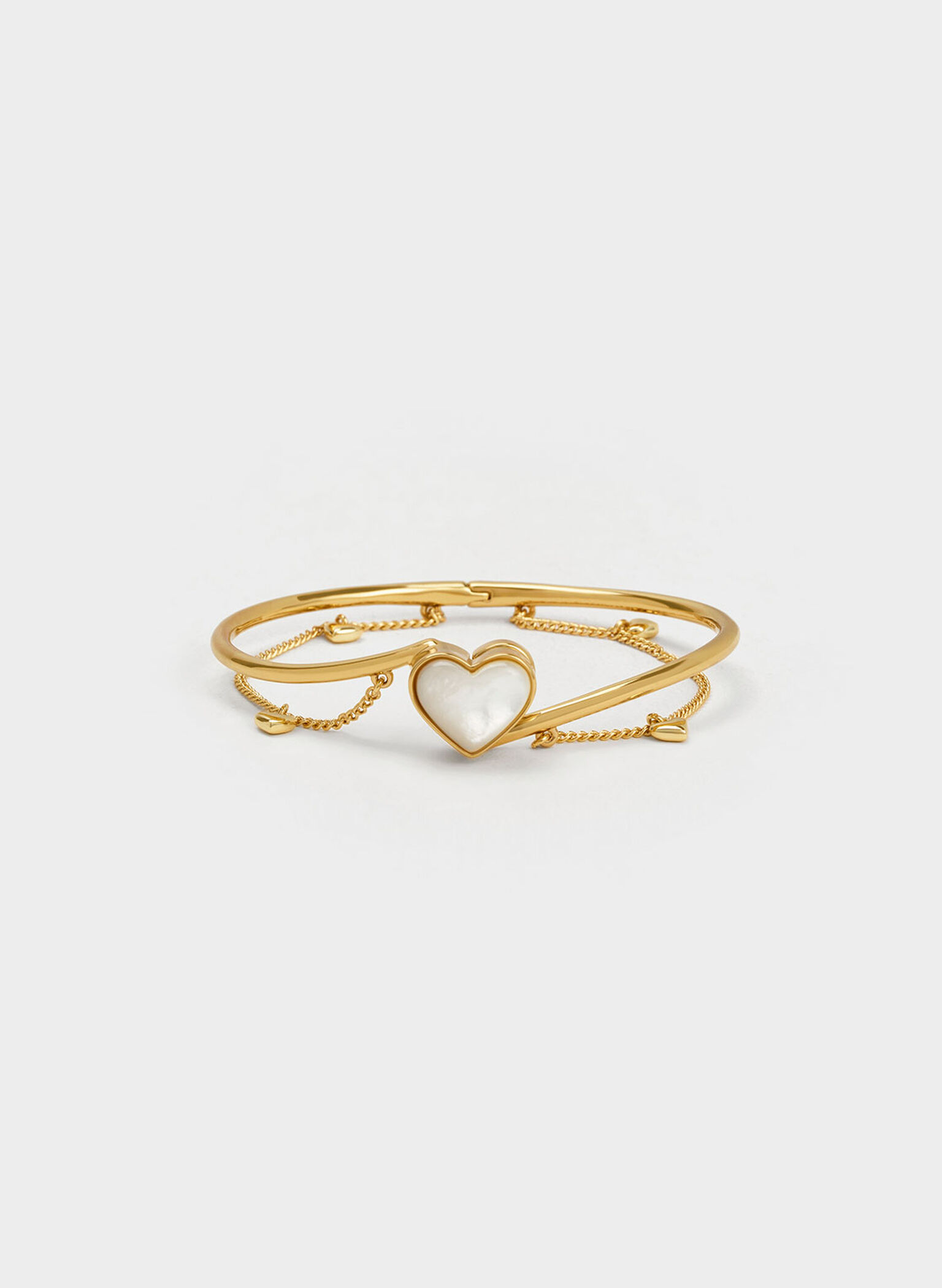 Annalise Heart Stone Chain-Link Bracelet, Gold, hi-res