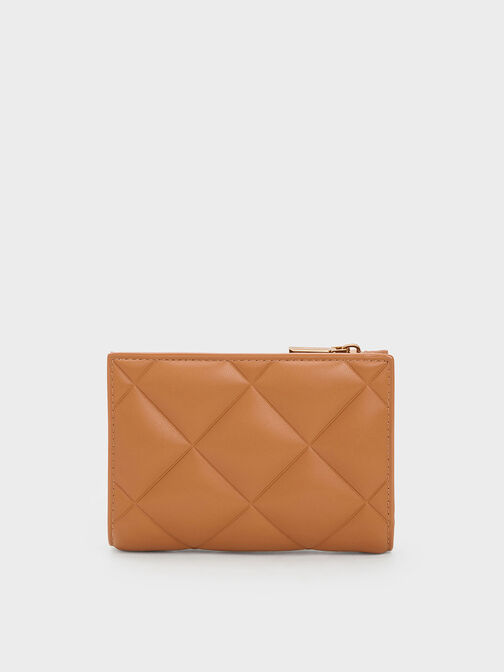 Gemma Quilted Card Holder, Chocolate, hi-res