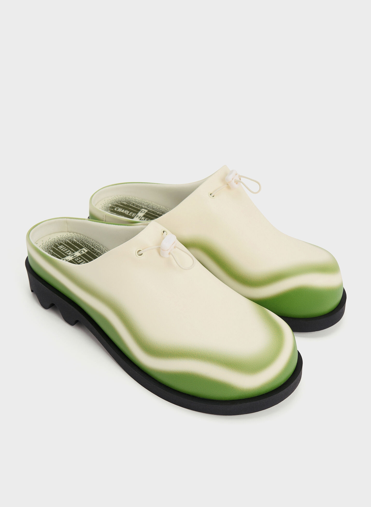 Gradient Wave Slip-On Mules, Green, hi-res