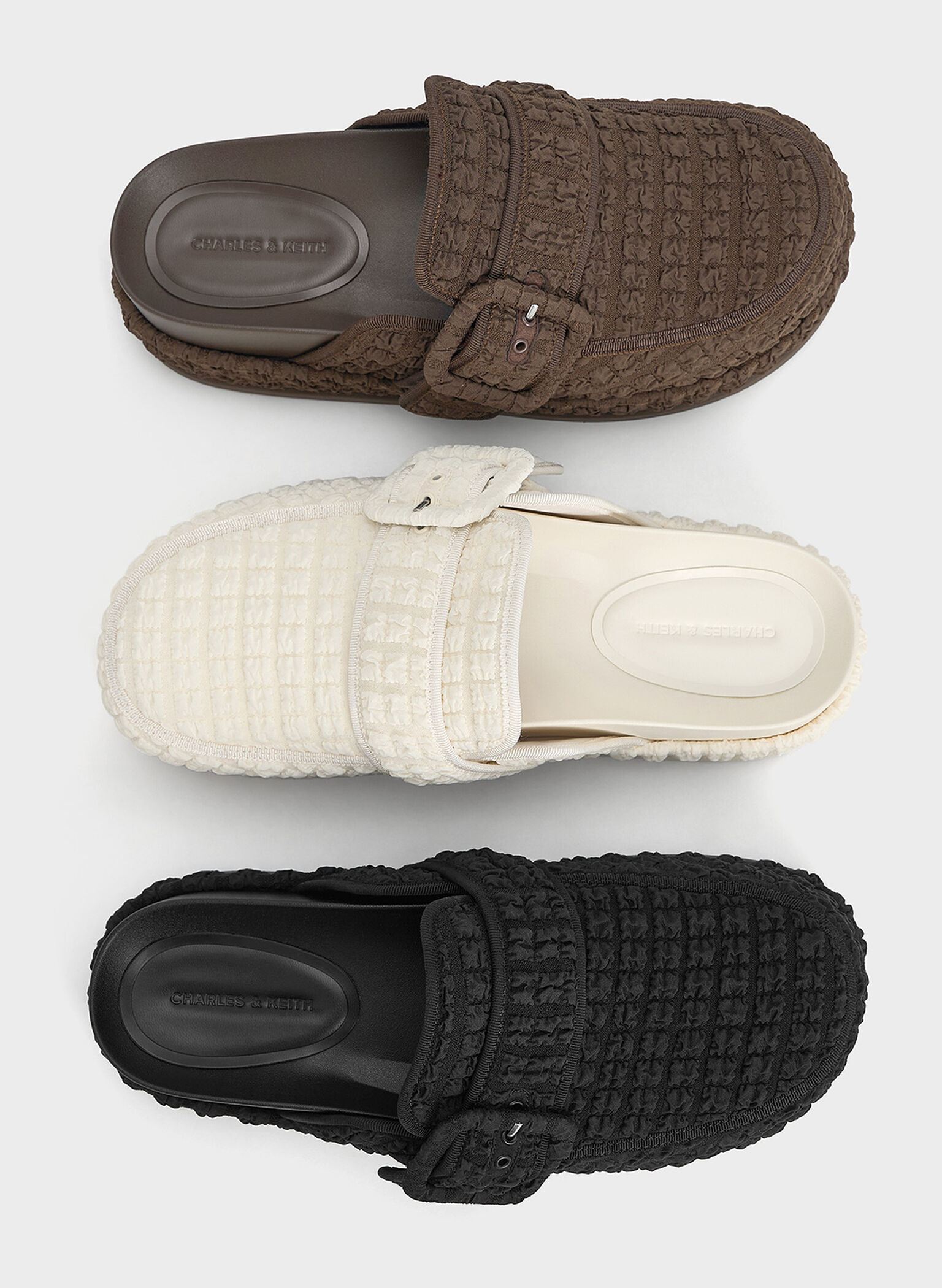 Loren Textured Flatform Mules, Chalk, hi-res