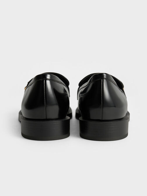 Metallic-Accent Loafers, Black Box, hi-res
