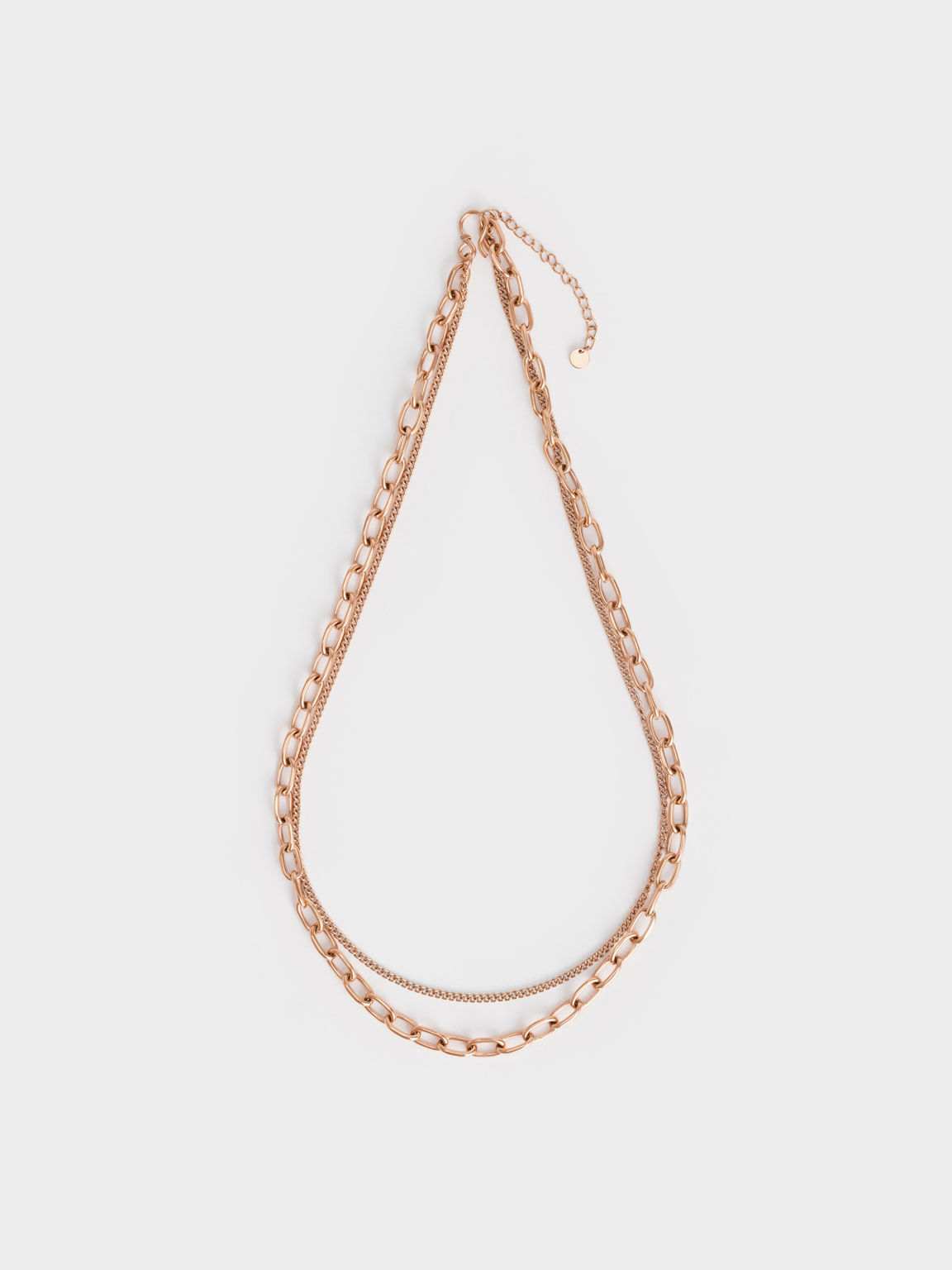 Double Chain Necklace, Rose Gold, hi-res