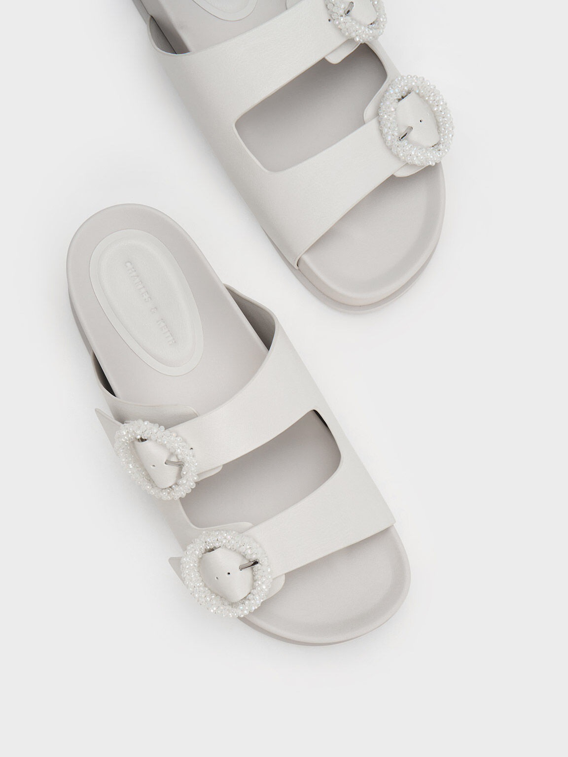 Charles and keith white sandals top