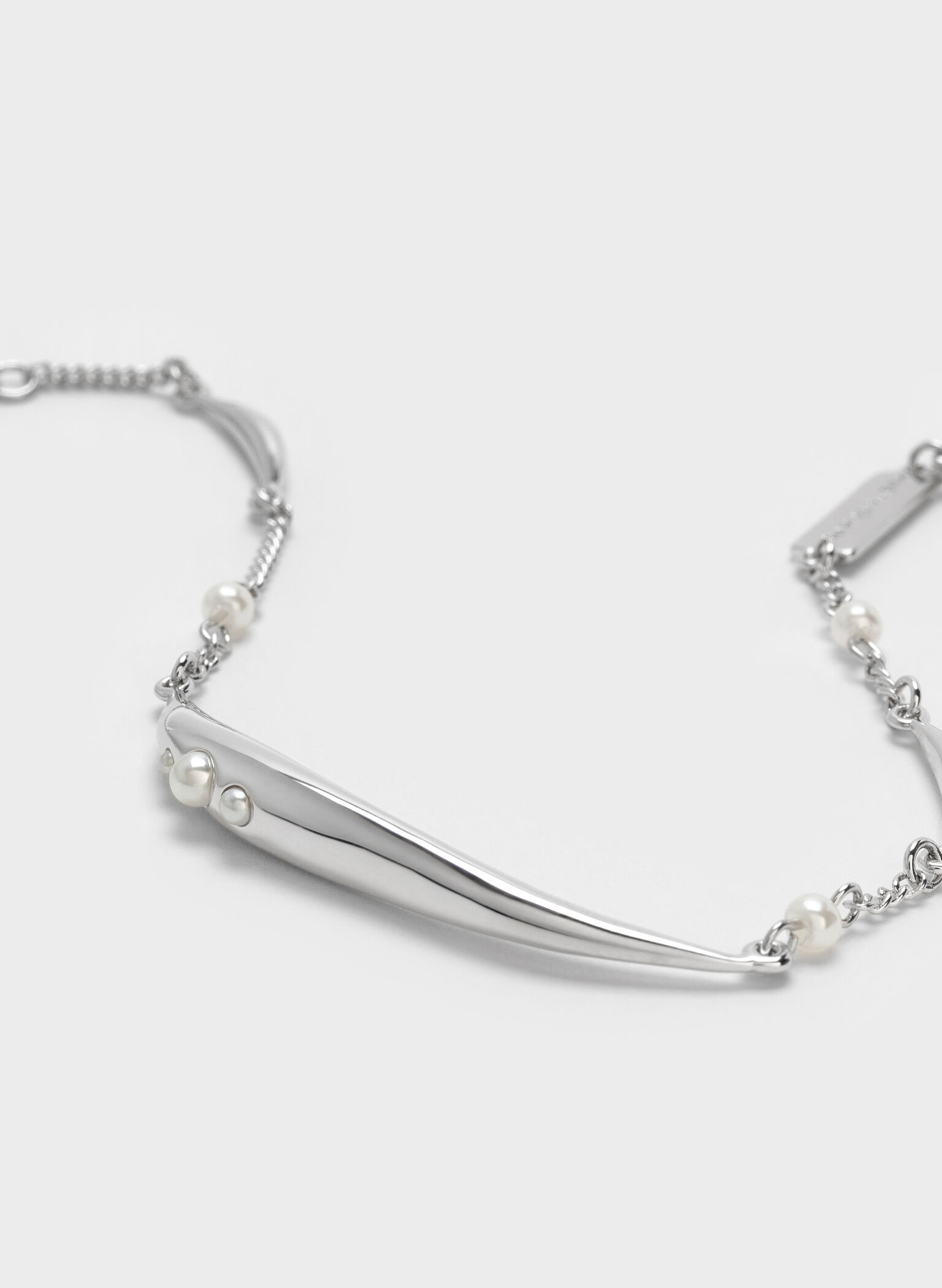 Corrine Pearl Sculptural Bracelet, Silver, hi-res