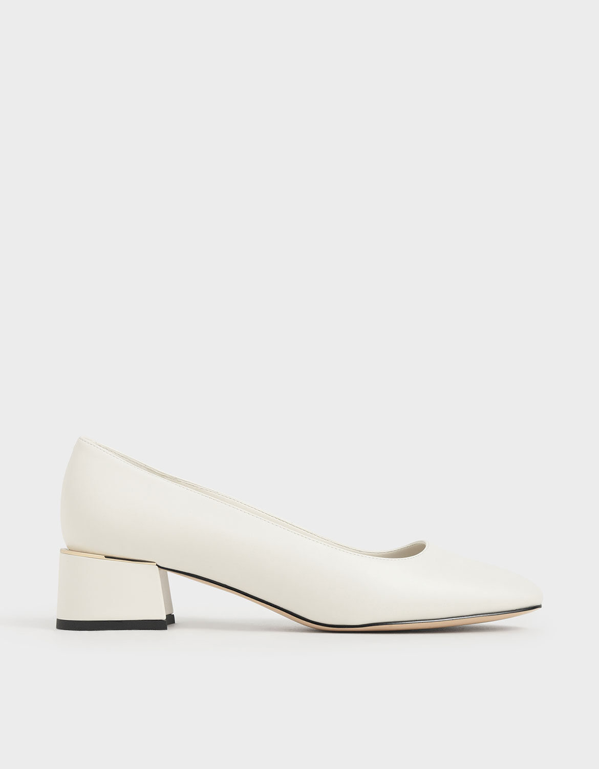 white block heel pumps