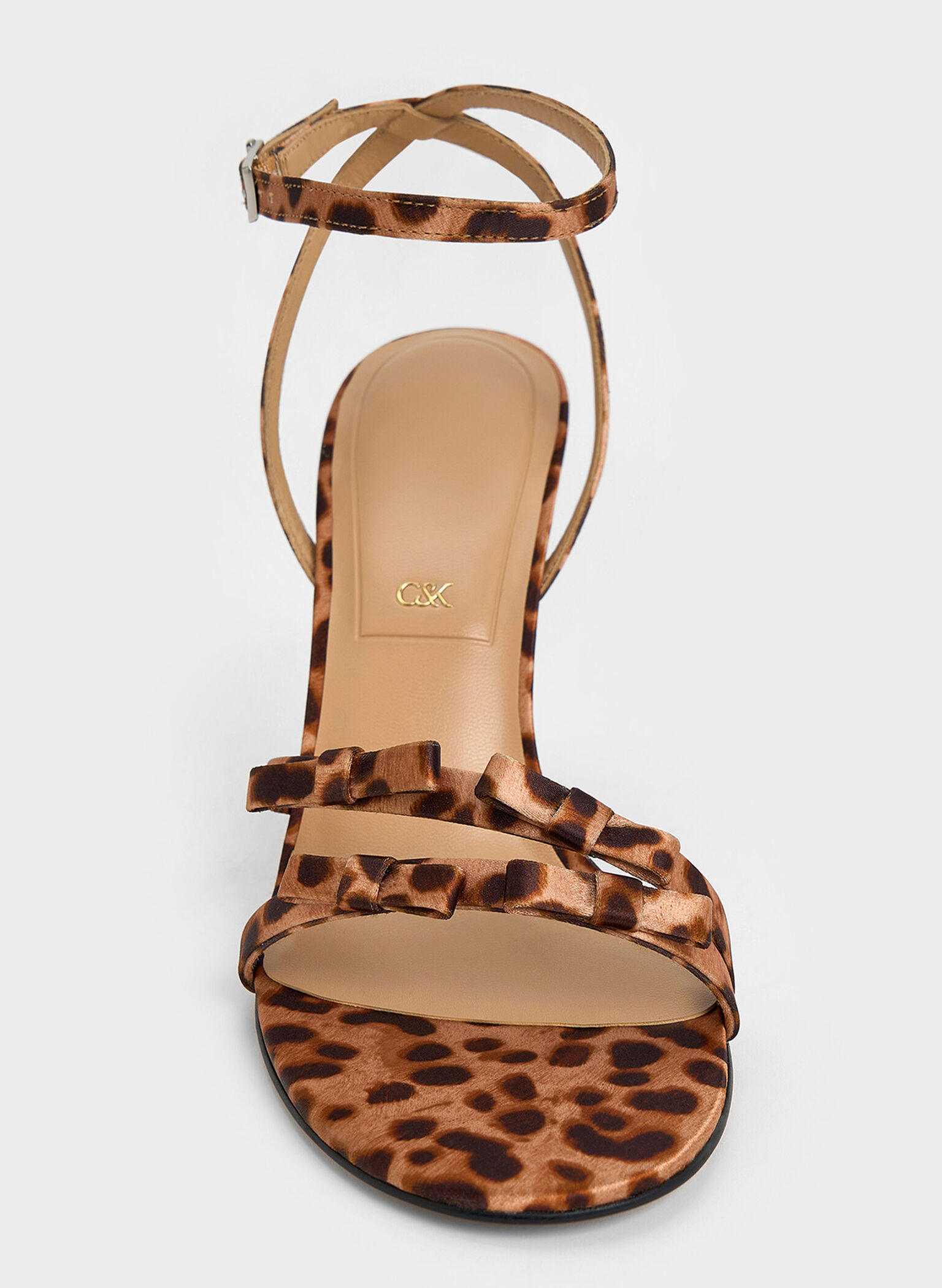 Jessy Recycled Polyester Bow Ankle-Strap Stiletto-Heel Sandals, Multi, hi-res