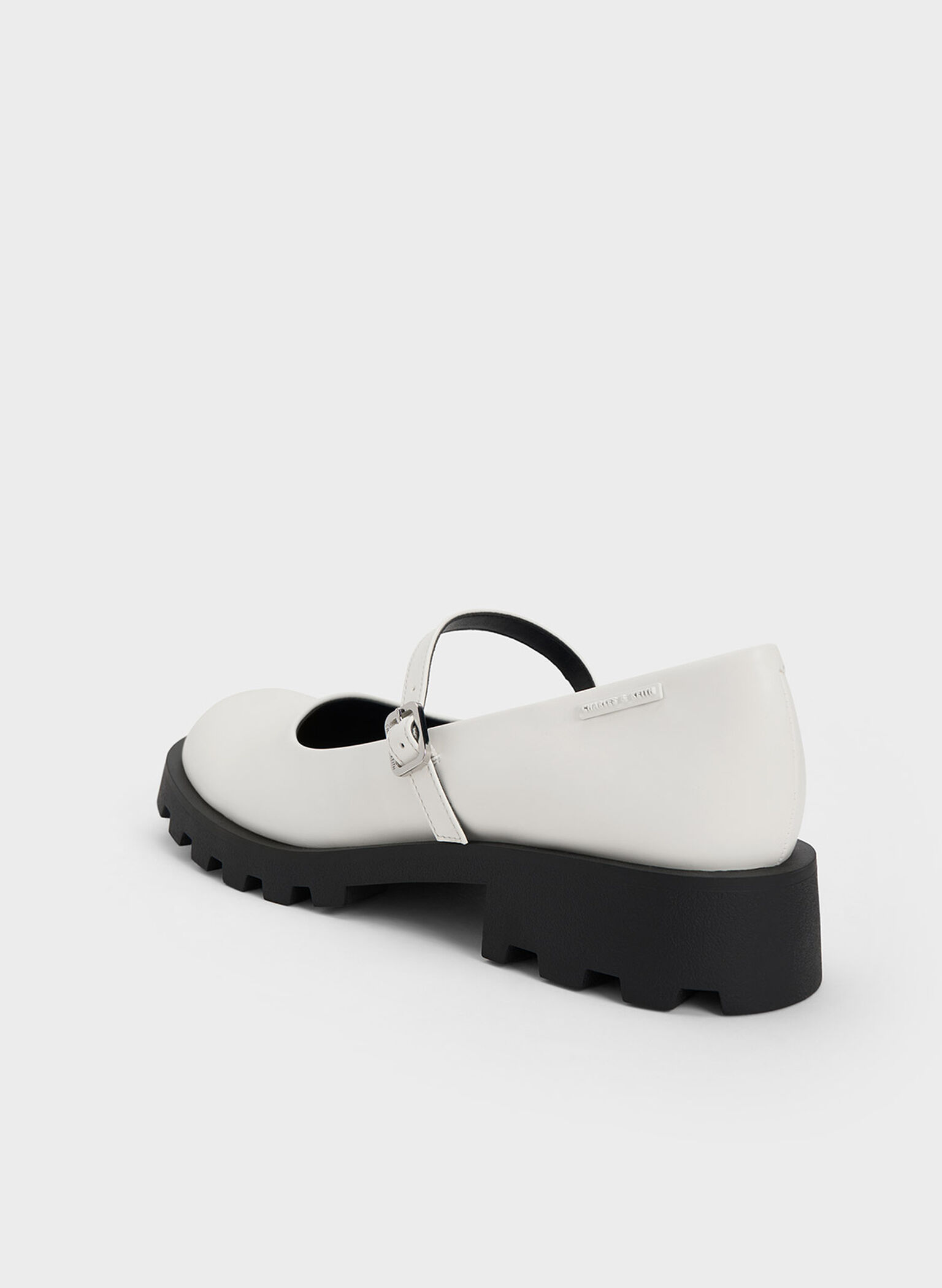 Rounded Square-Toe Mary Janes, White, hi-res