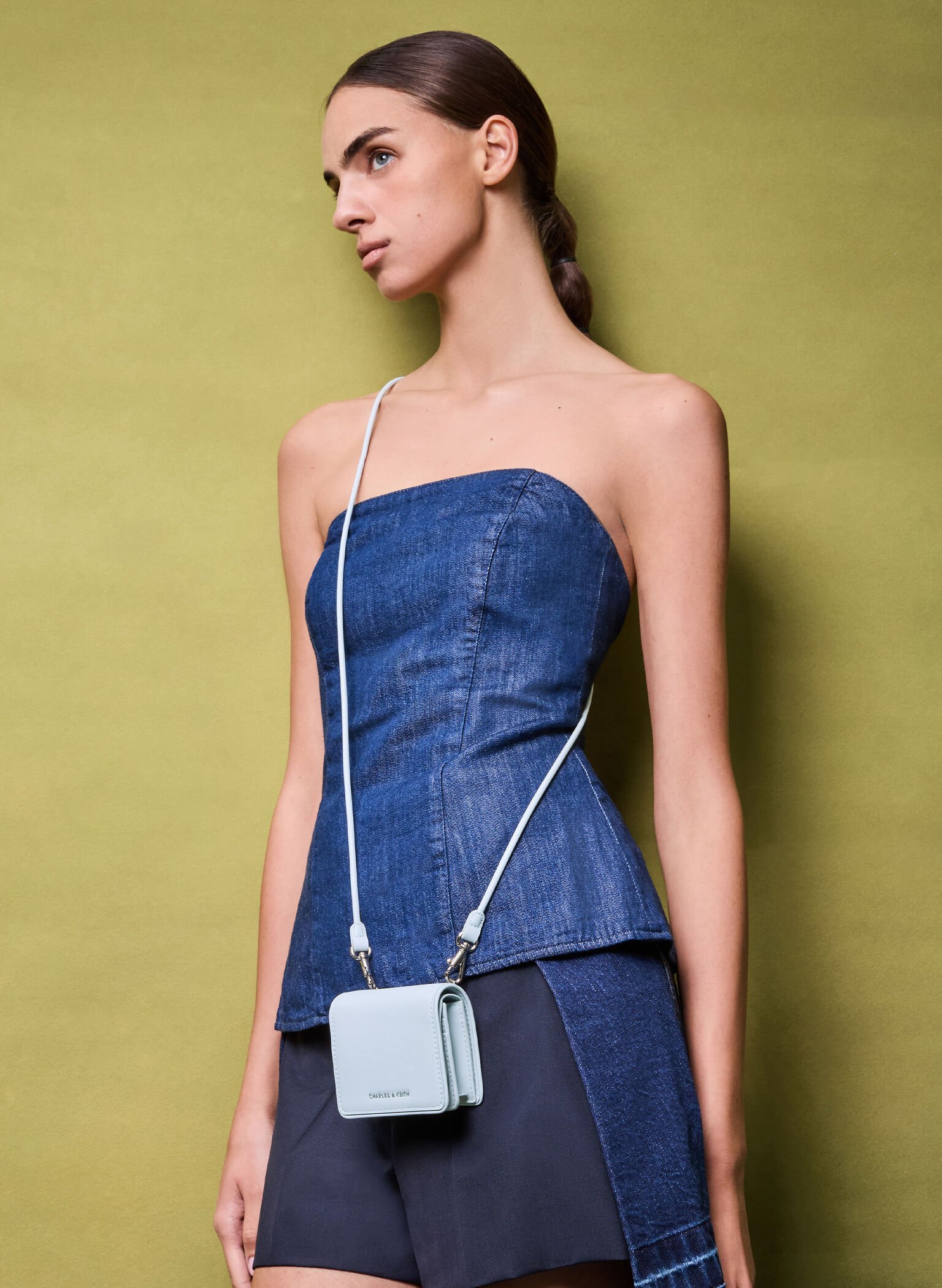 Lyla Knotted-Strap Wallet, Sea Salt Blue, hi-res
