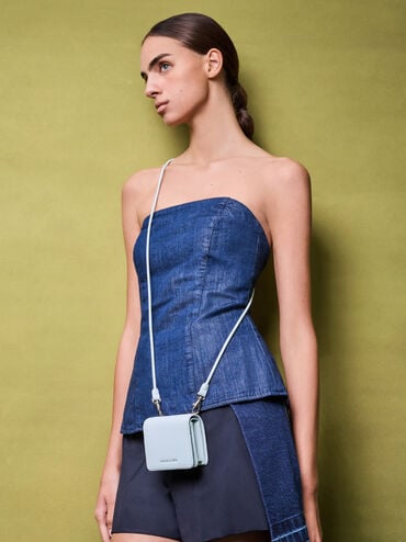 Lyla Knotted-Strap Wallet, Sea Salt Blue, hi-res