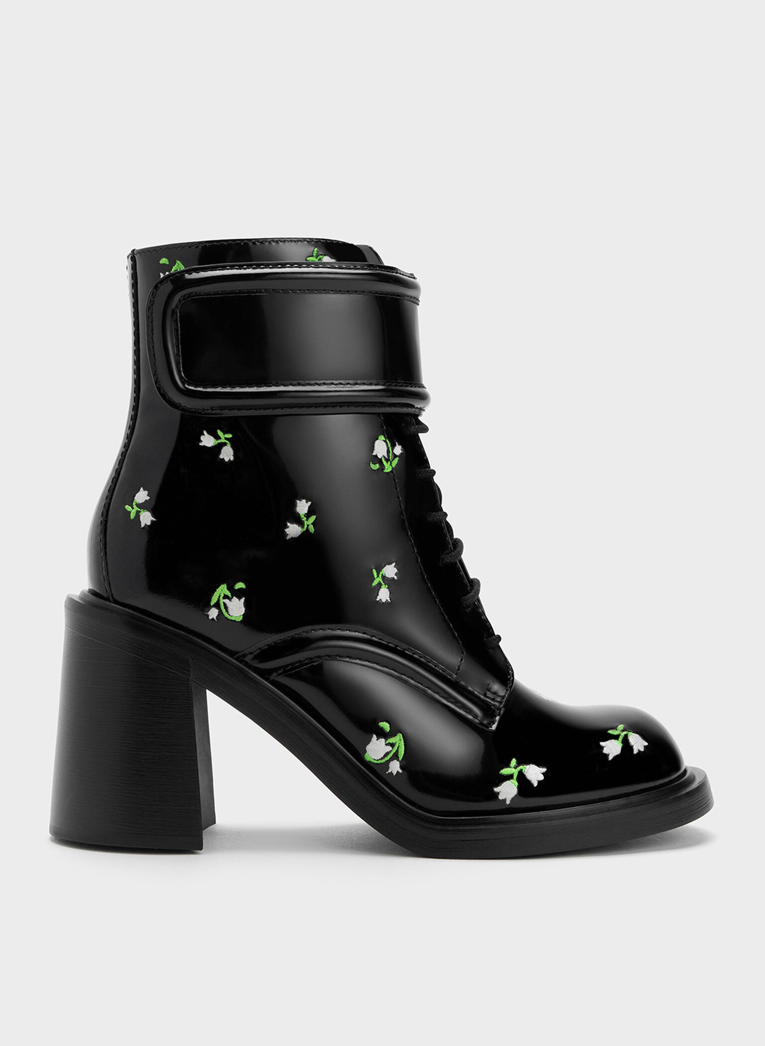 Rosalie Leather Floral Ankle Boots, Multi, hi-res