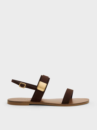 Yvette Double-Strap Sandals, Dark Brown, hi-res