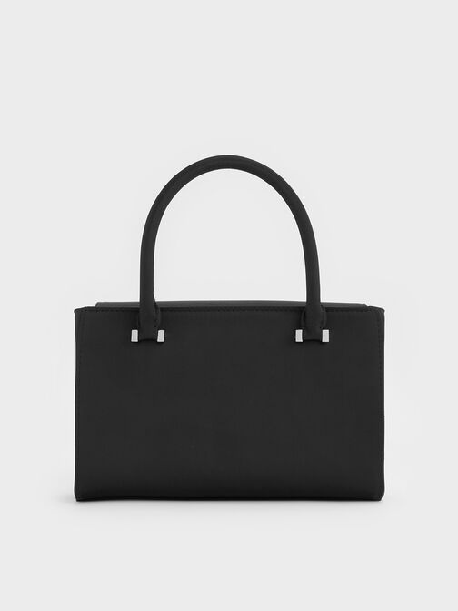 Satin Boxy Tote Bag, Noir, hi-res