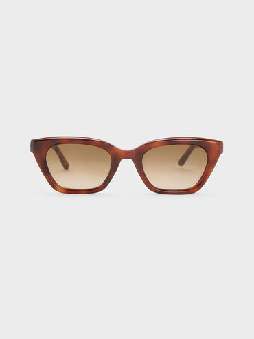 Vesta Tortoiseshell Angular Cat-Eye Sunglasses, T. Shell, hi-res