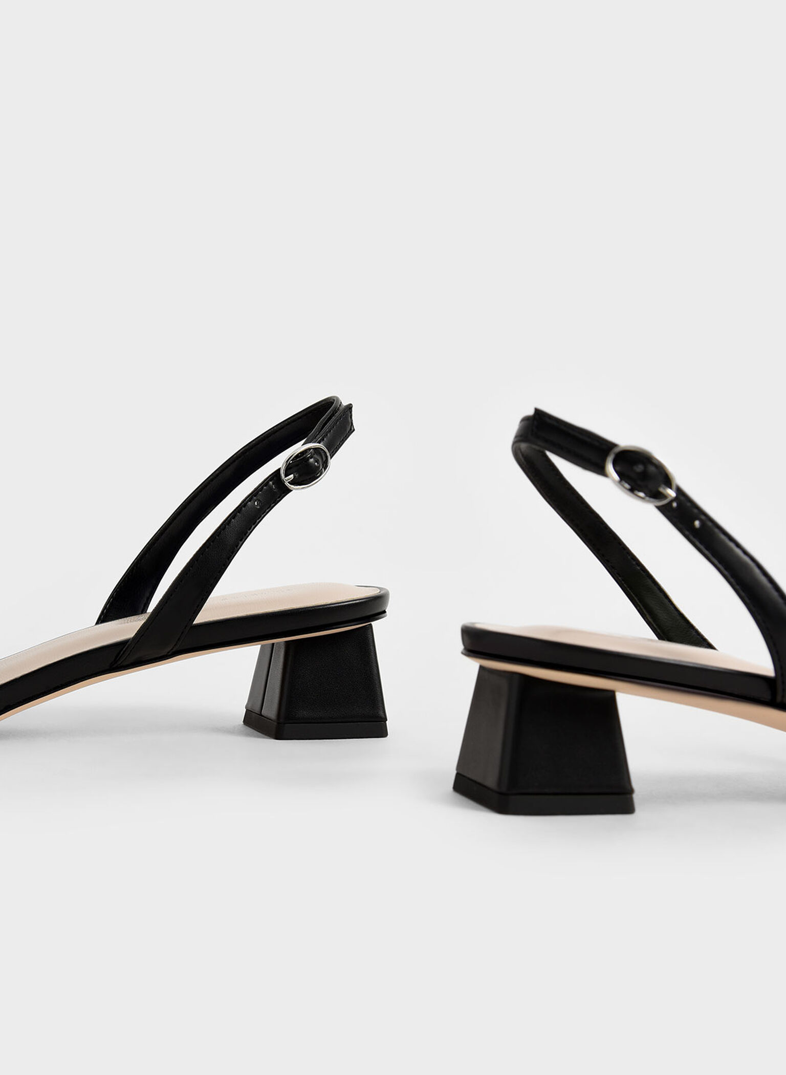 Beaded Slingback Pumps, Black, hi-res