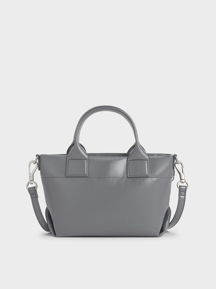 Atwood Crinkle-Effect Chain-Embellished Tote Bag, Grey, hi-res