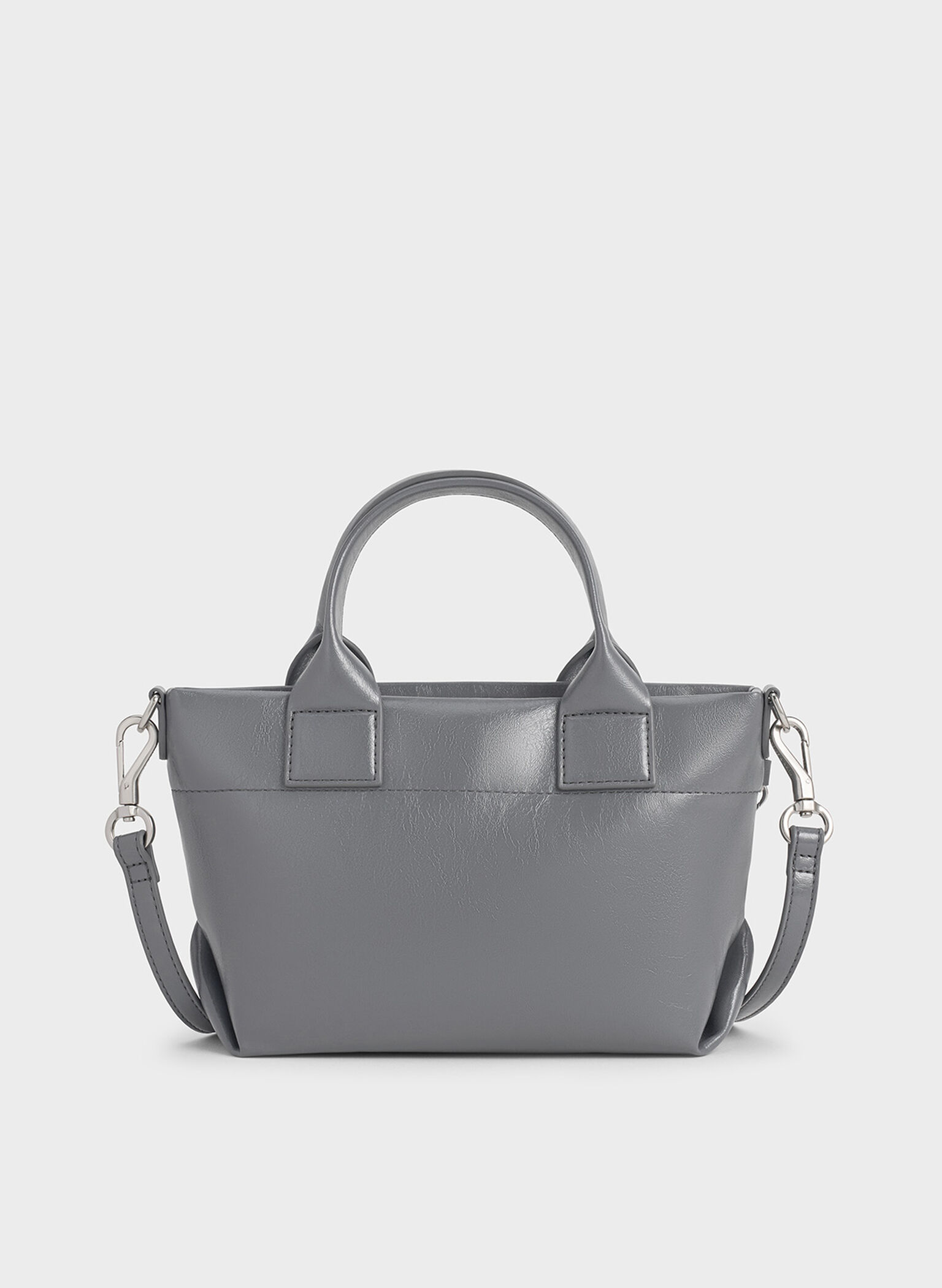 Atwood Crinkle-Effect Chain-Embellished Tote Bag, Grey, hi-res