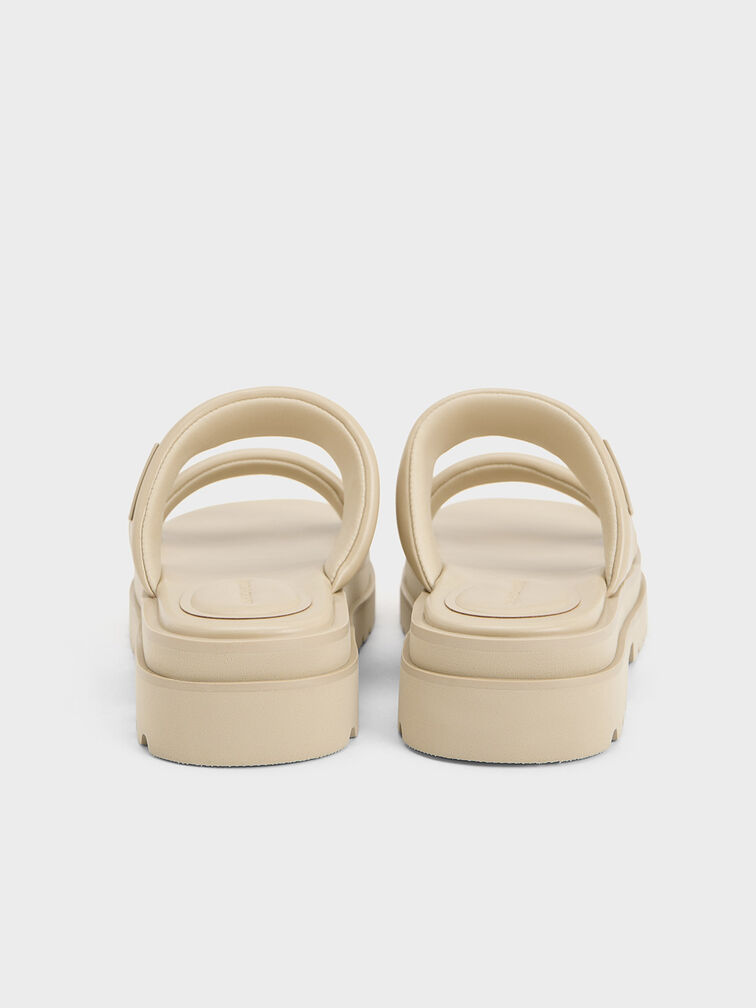 Tattie Puffy-Strap Sandals, Taupe, hi-res