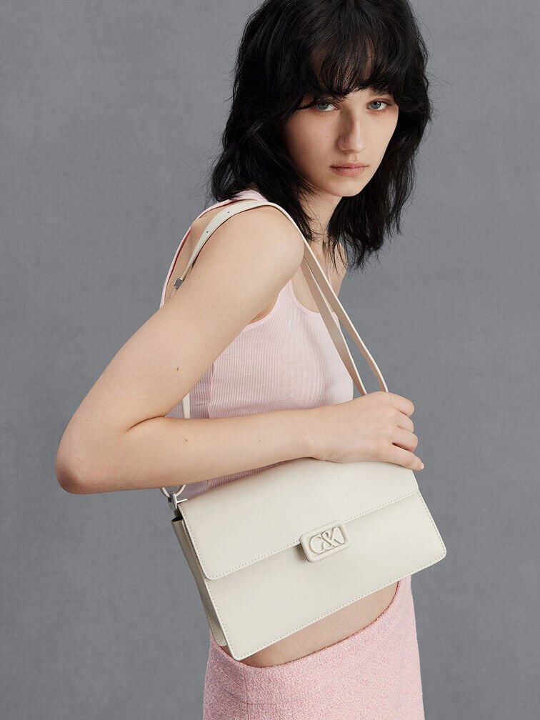 White leather shoulder handbags clearance