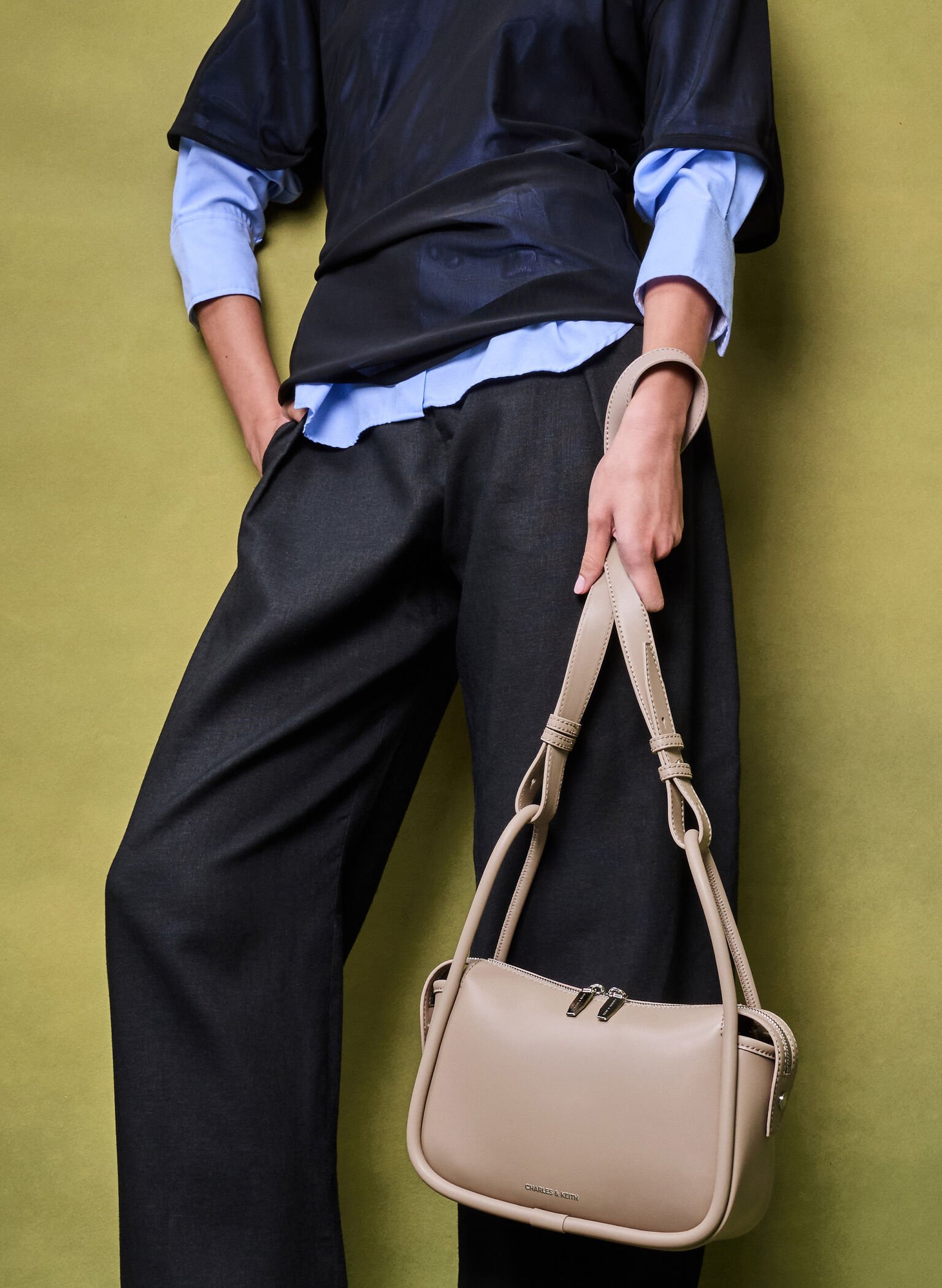 Lyla Shoulder Bag, Taupe, hi-res