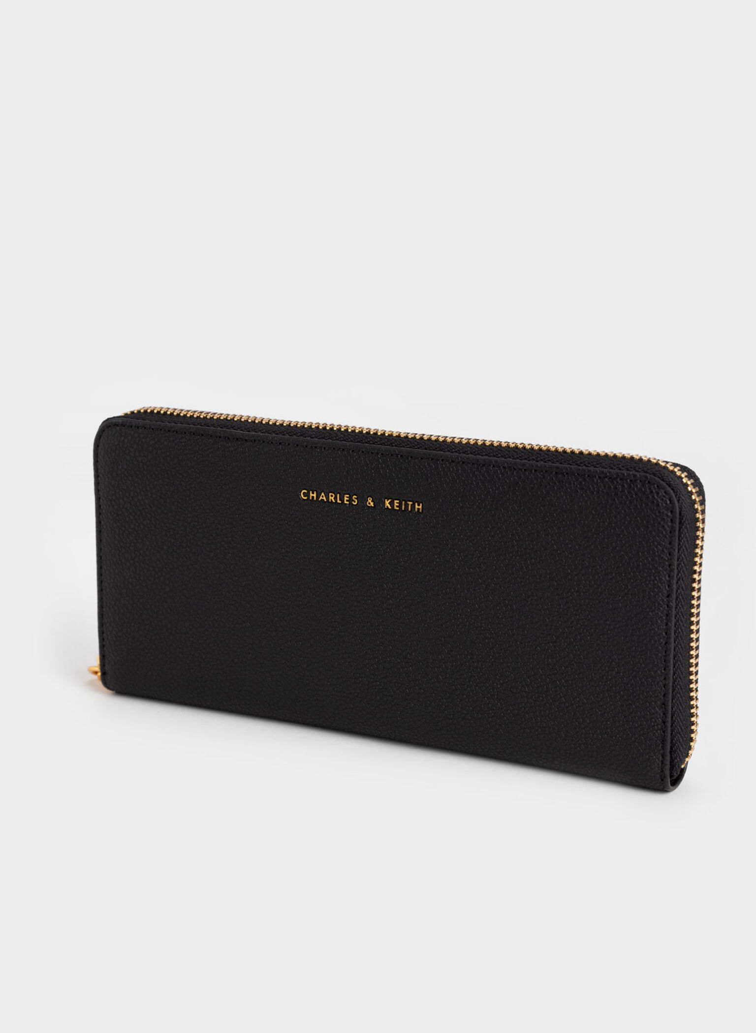 Zip-Around Long Wallet, Black, hi-res
