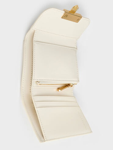 Donna Crinkle-Effect Wallet, Cream, hi-res