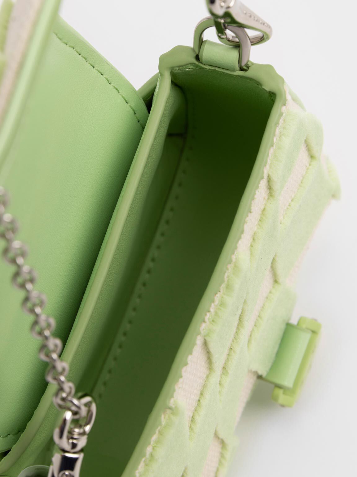 Zetta Belt Buckle Checkered Mini Bag Mint Green