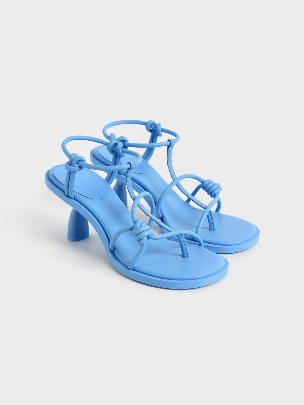 Alma Strappy Knotted Thong Sandals, Blue, hi-res