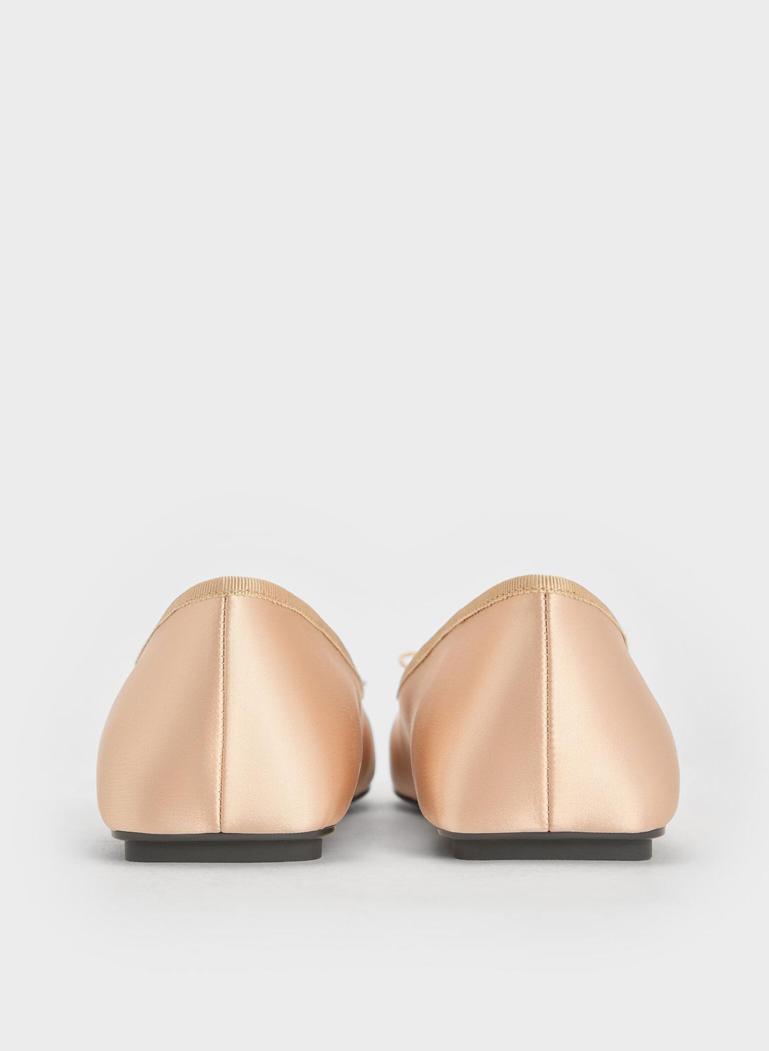 Satin Square-Toe Mary Jane Ballet Flats, Nude, hi-res