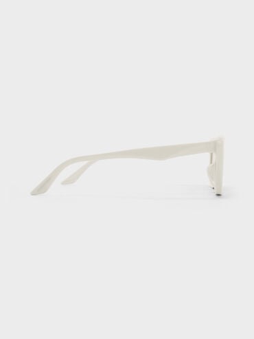 Maeva Recycled Acetate Cat-Eye Sunglasses, Chalk, hi-res