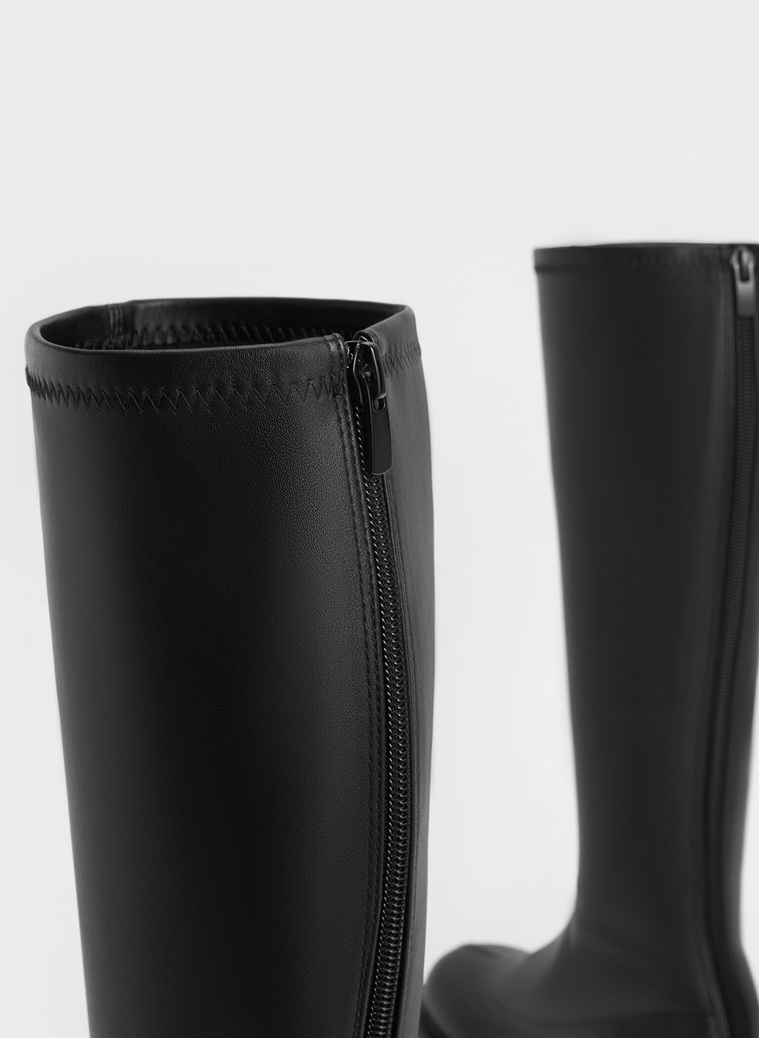 Block Heel Knee-High Boots, Black, hi-res