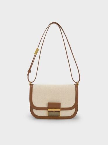 Charlot Canvas Crossbody Bag, Chocolate, hi-res