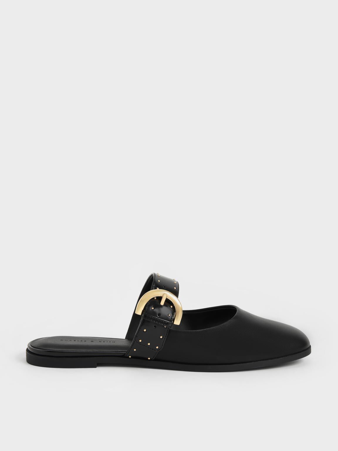 Black studded mules sales