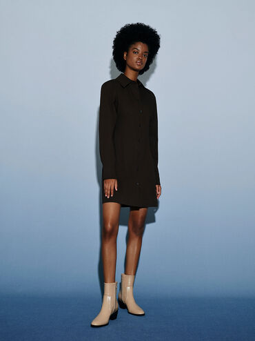 Slant Heel Ankle Boots, Sand, hi-res