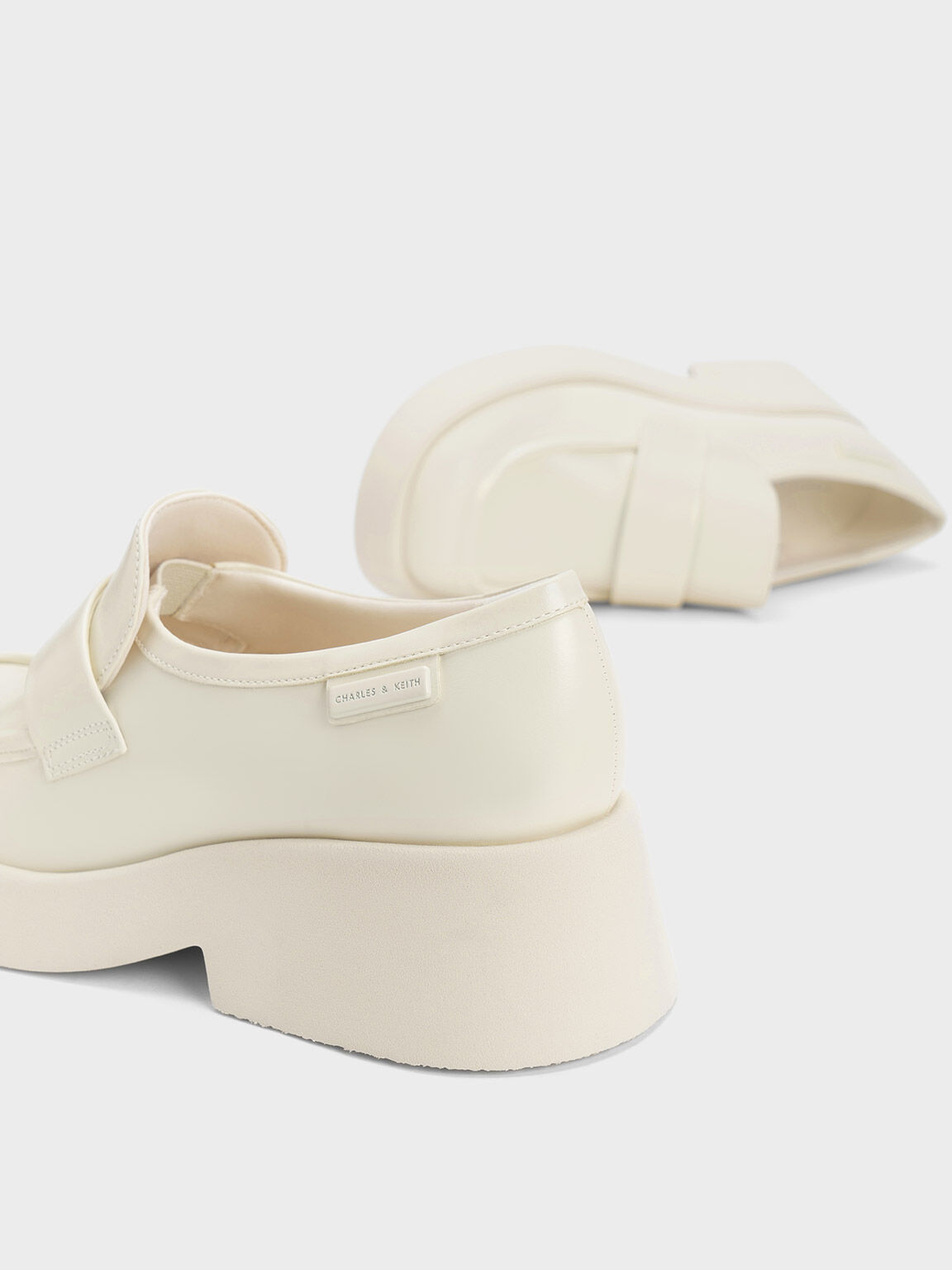 Giselle Strap Chunky Patent Loafers Cream