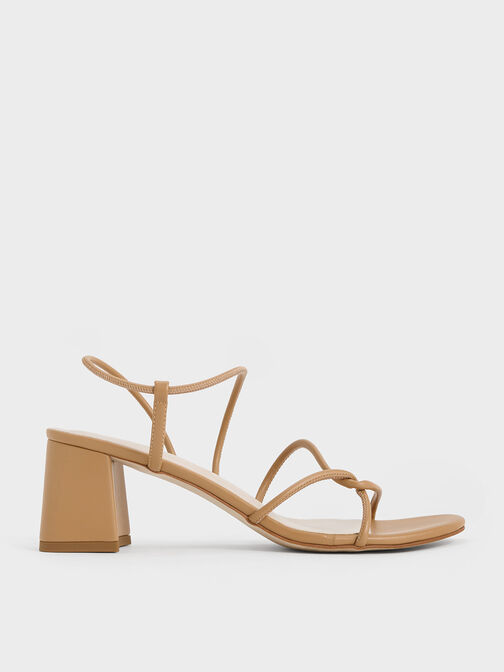 Meadow Strappy Block Heel Sandals, Camel, hi-res