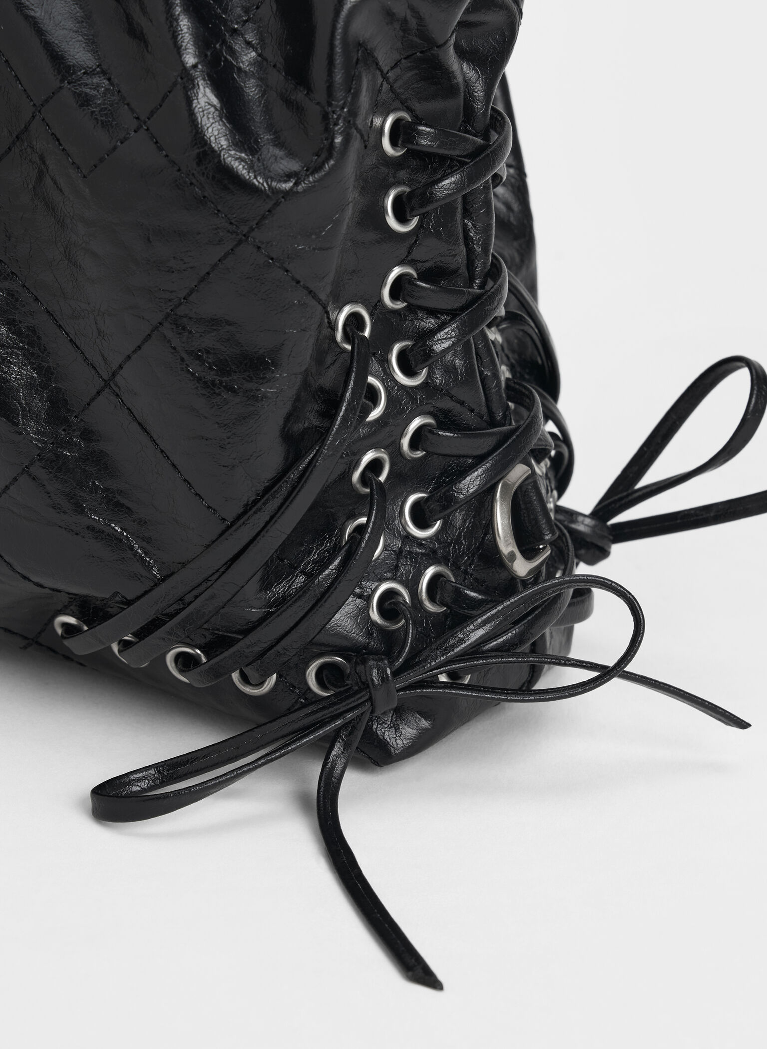 Duo Grommet Chain-Handle Two-Way Backpack, Noir, hi-res