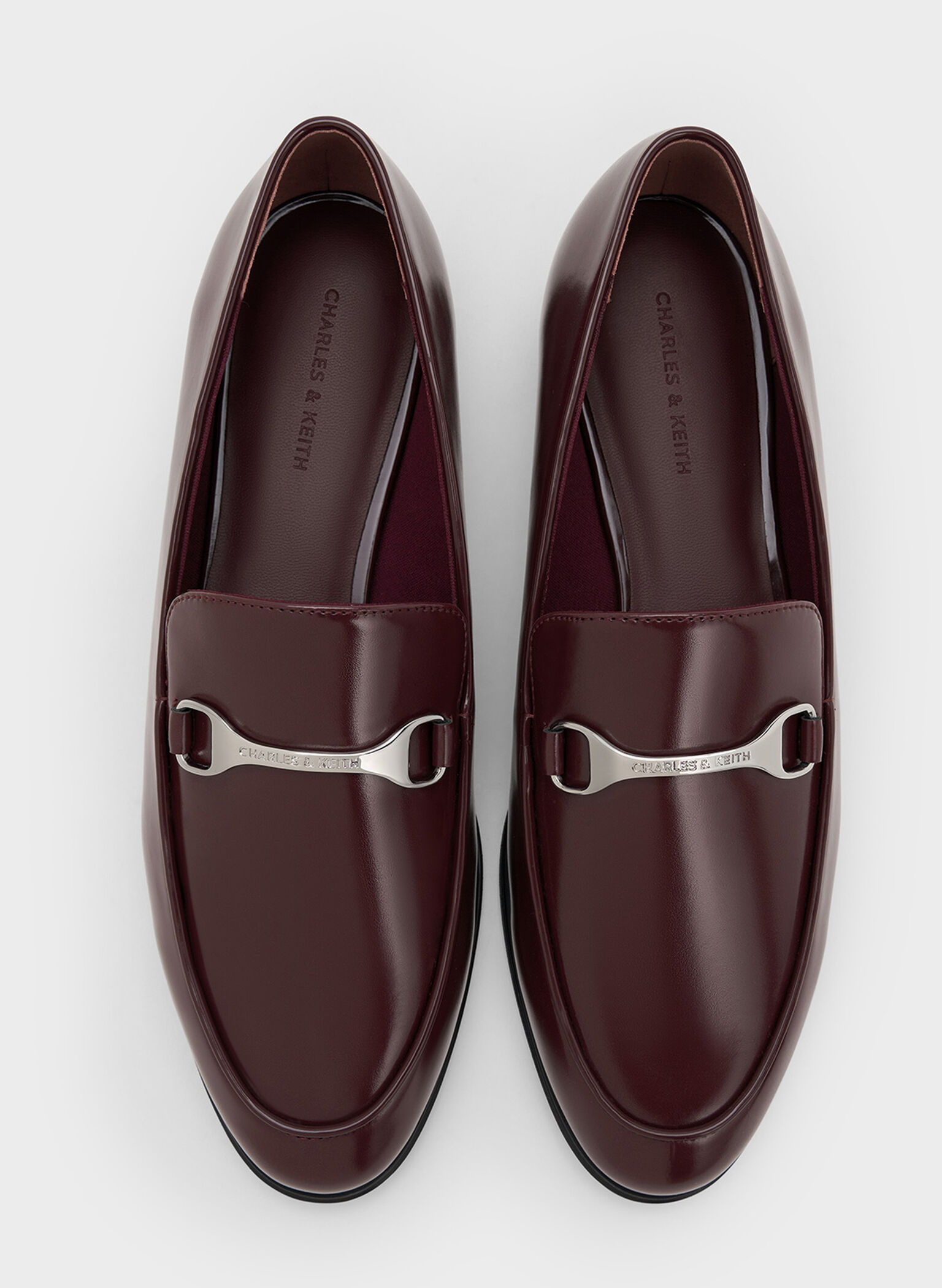 Leslie Metallic-Accent Loafers, Burgundy, hi-res