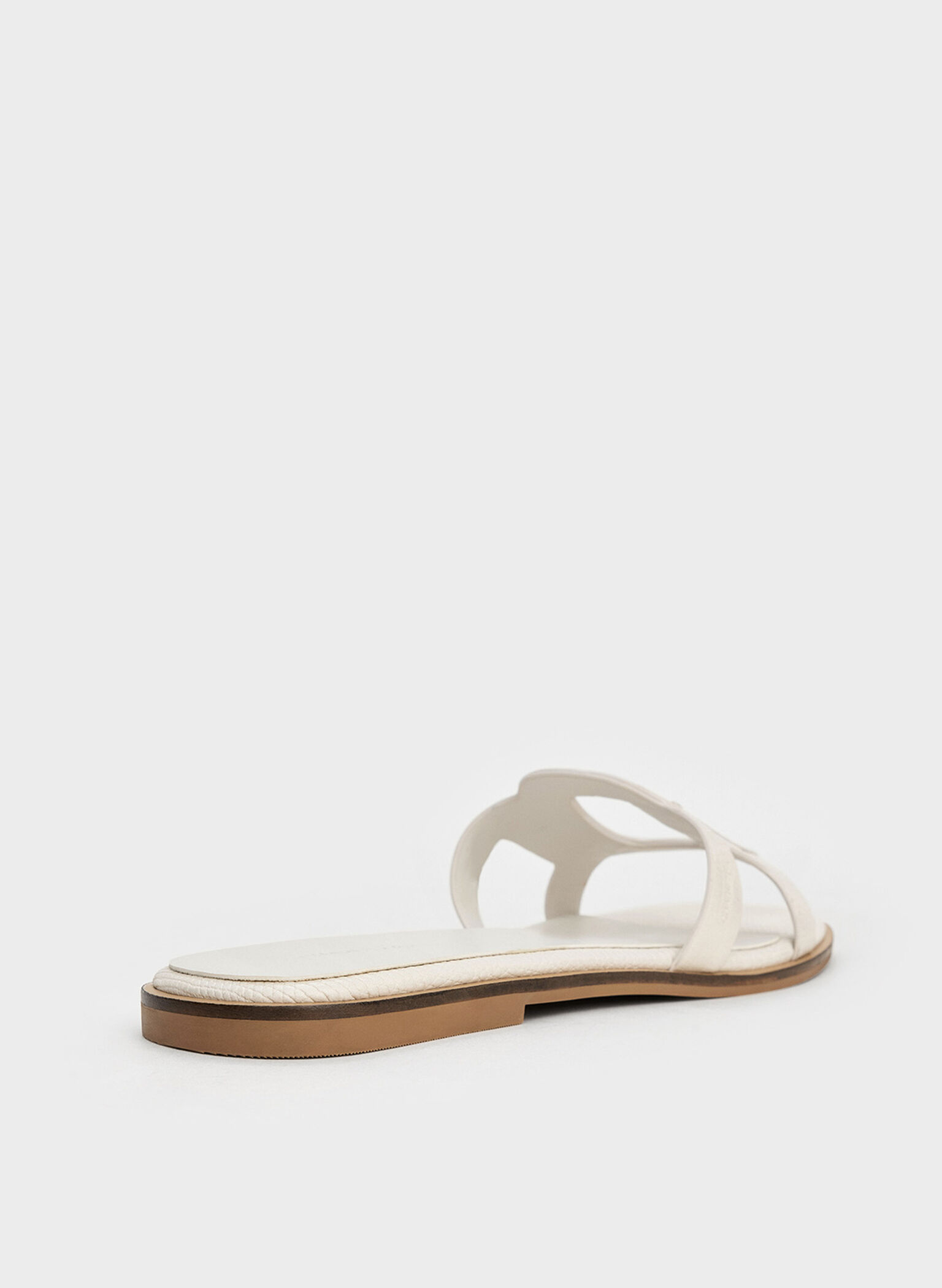 Easley Croc-Effect Cut-Out Slide Sandals, Animal Print White, hi-res