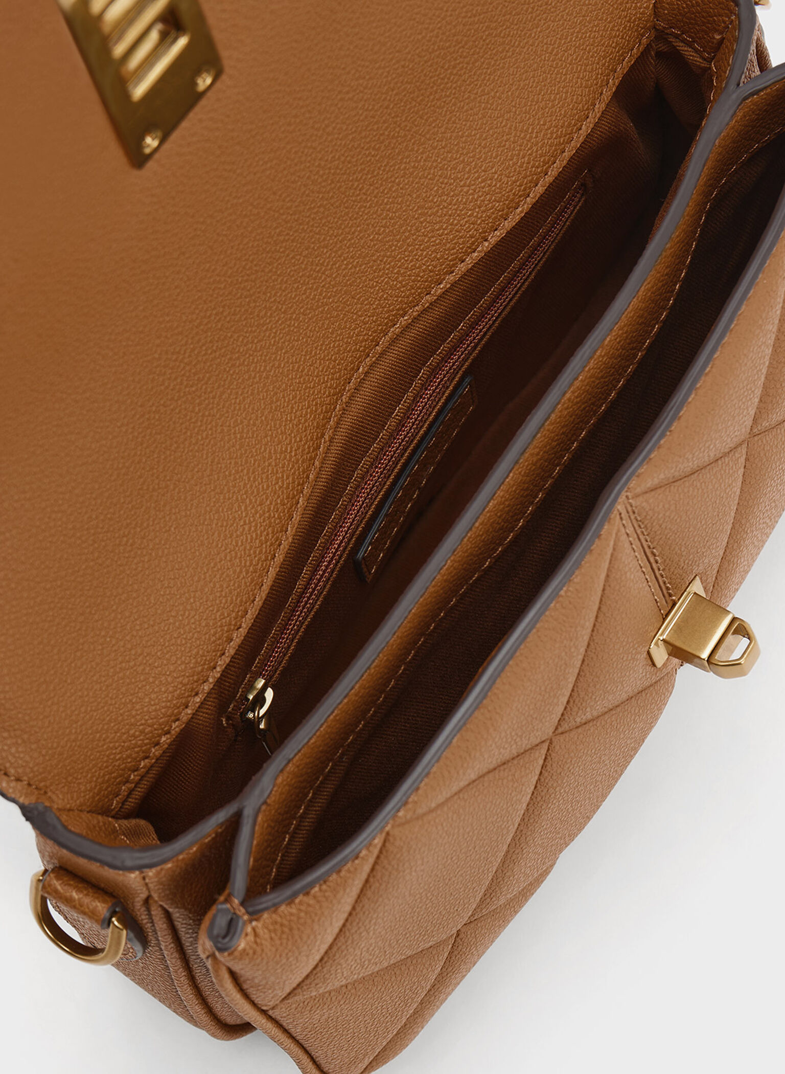 Anwen Quilted Top Handle Bag, Chocolate, hi-res