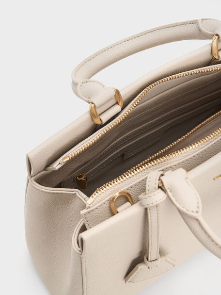 Mirabelle Structured Top Handle bag, Ivory, hi-res